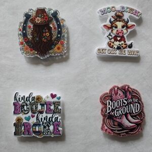 NWT Set of 4 Funny Cowgirl Magnets Country Girl Boots on the Ground Humorous